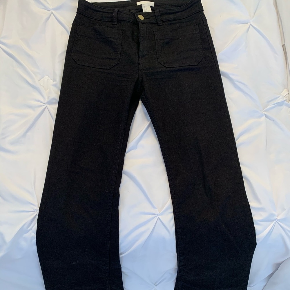 Black wide leg jeans